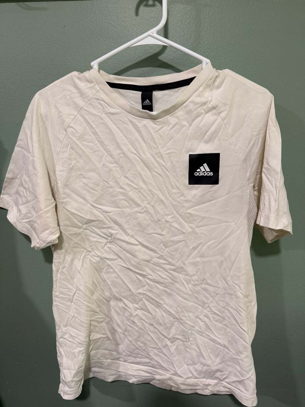 Adidas T-Shirt White Cotton Athletic Top